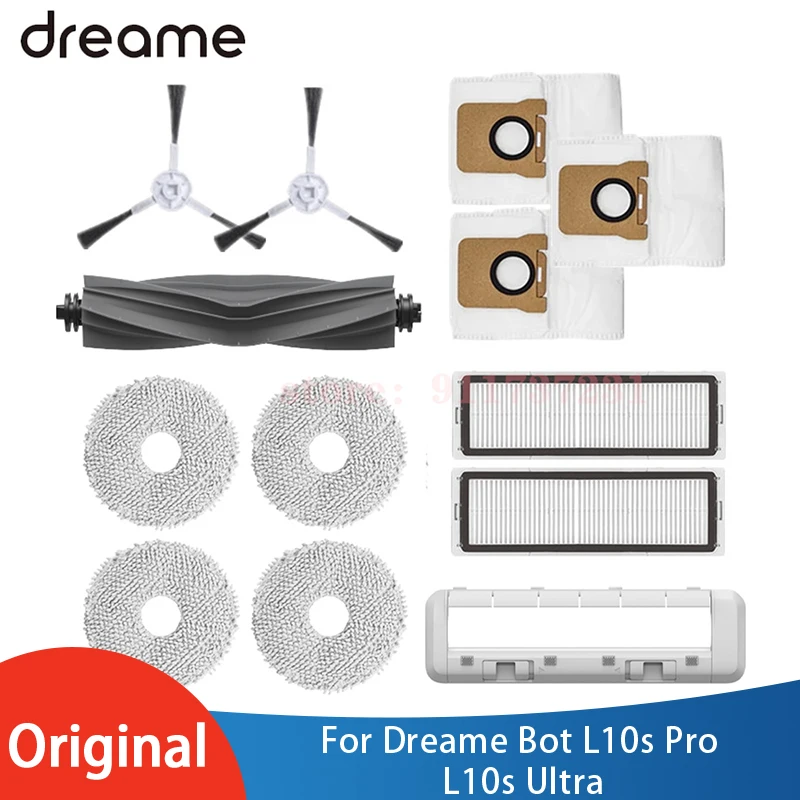 Original Dreame Bot L10s Pro L10s Ultra Robot Vacuum Cleaner Spare Parts, Rubber / Side Brush, Cover, Filter, Mop Rag Optional