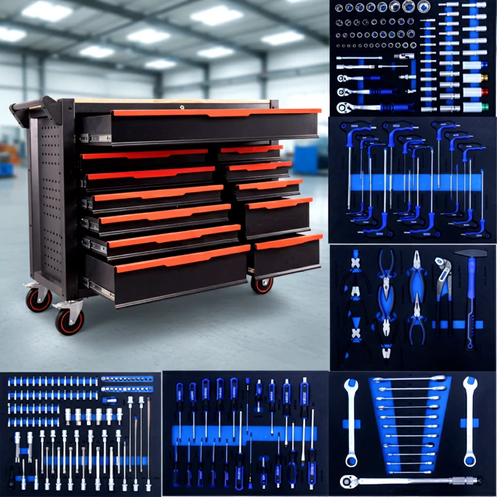 OEM Multi-Drawer With Tools Factory Modular Tool Cabinet Workstation High Durable Garage Workbench Station Tool Cabinet