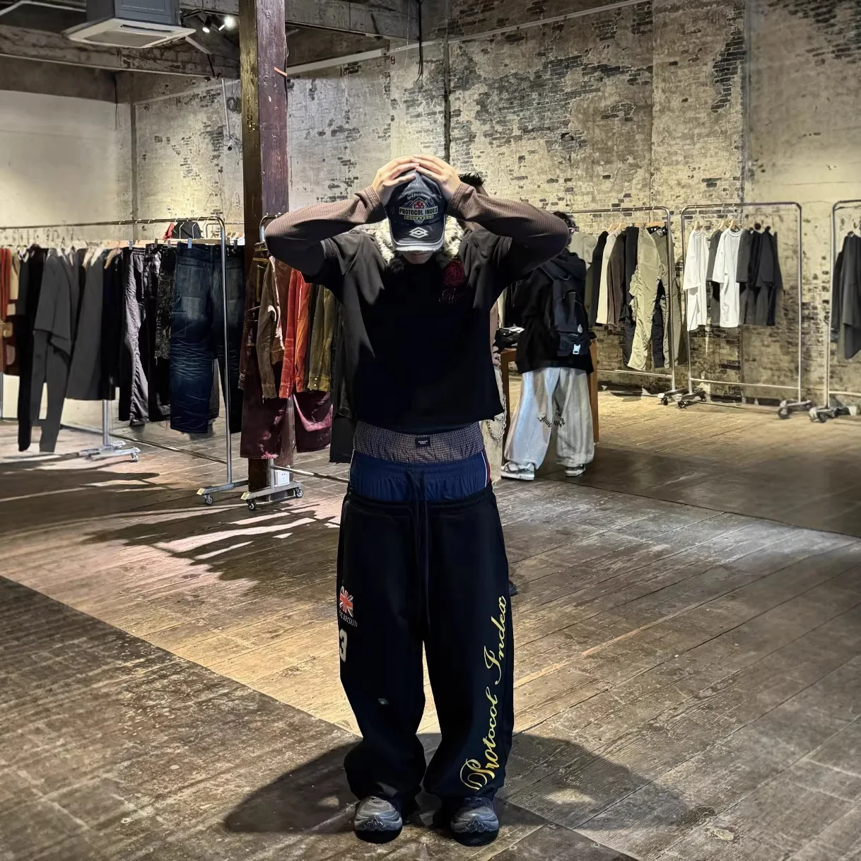 Project G/R Limited Edition Three-Way Design Flag Letter Embroidery Drawstring Casual Pants Grailz Protocol Index