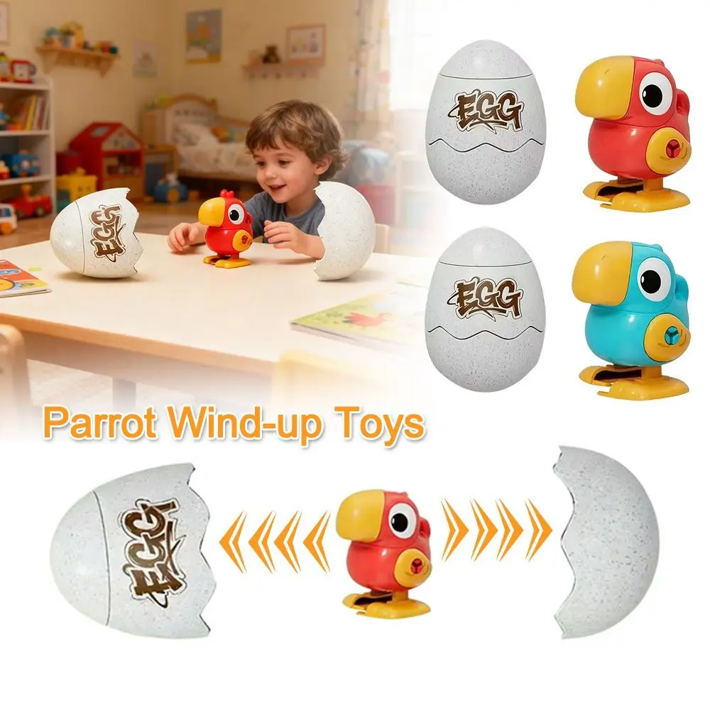 Gifts Cartoon Clockwork Animal Jumping Egg Toy Walking Parrot Wind-up Walking Kids up Chain Animal Running Egg Toys Prank Toy