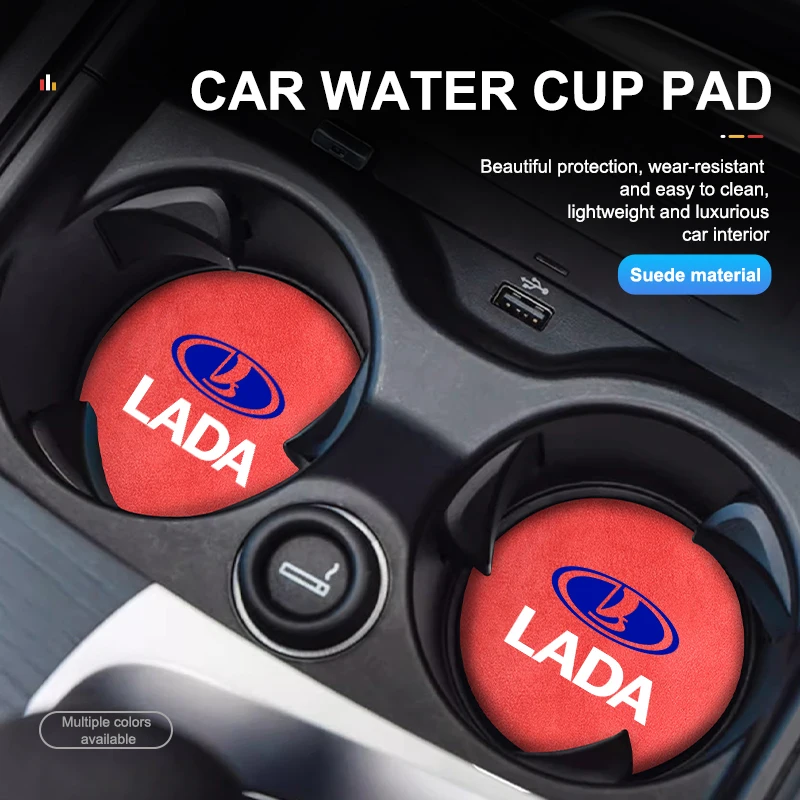 2pcs Car Cup Coaster High Quality Colorful Non Slip Pad Parts For Lada Priora Sedan Sport Kalina Xray Granta Vesta Samara