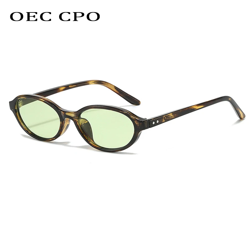 

OEC CPO Small Oval Rivets Women Sunglasses New Fashion Candy Color UV400 Men Sun Glasses Female Trending Outdoor Eyewear Shades