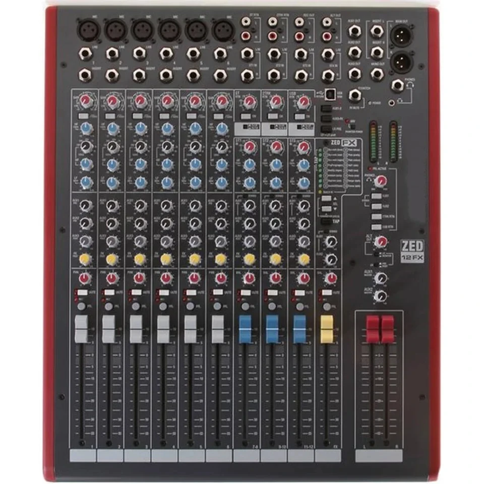 ZED12FX Аудиомикшер 12-канальный профессиональный микшер Консоль для микширования звука Компьютерный вход USB-интерфейс Микшерная консоль Звуковая карта