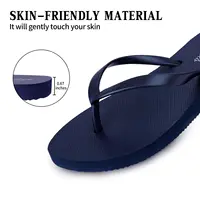 Kidmi Women Solid Color Rubber Flip Flops Non Slip Thong Sandals Waterproof Quick Dry Bathroom Beach Pool Casual Flat Slippers - Image 4