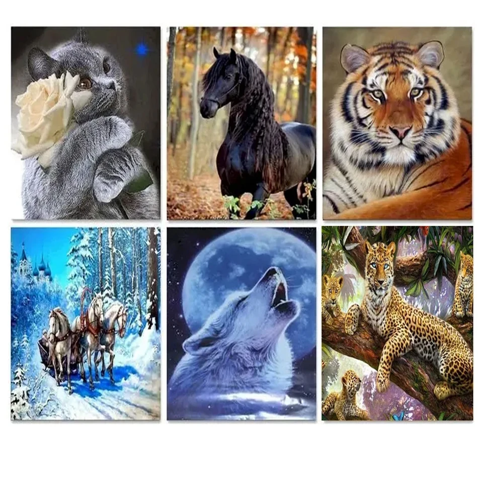 GATYZTORY Oil Painting by numbers With Frame Kits Picture Drawing Animals DIY Pictures by numbers Elephant Home decor