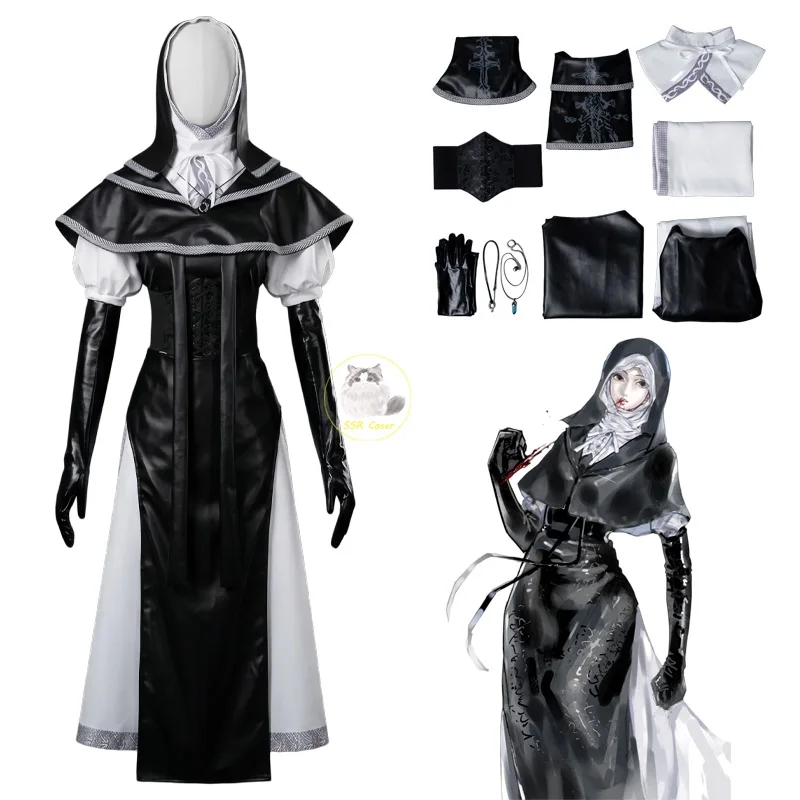 

Anime Game Undertaker Cosplay Costumes Uniform Undertaker Nightreing Leather Cape Gloves Skirt Prop Halloween Woman Uniform