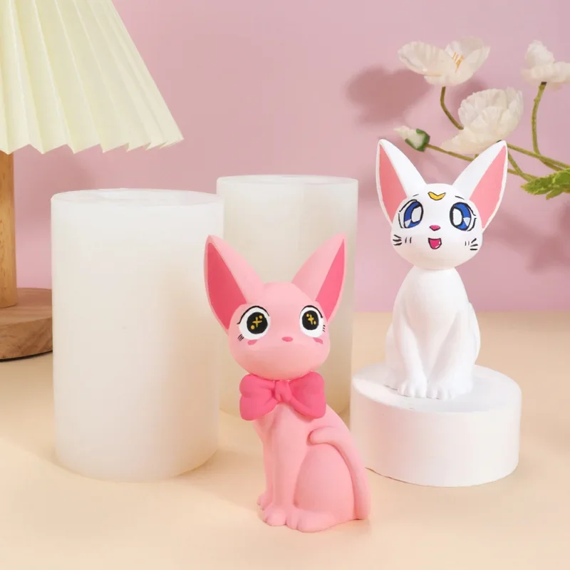 The New Cat Silicone Mold Pinches Three-dimensional Ornaments, Cute Decoration, Side-cut Cat Mold