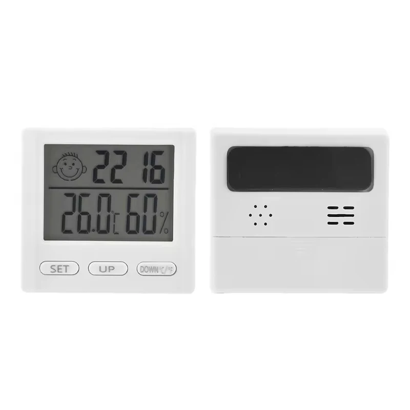 0~50℃ 20~95%RH LCD Temperature and Humidity Meter Magnetic Thermometer Monitor Multi-function Clock Home Kitchen Indoor