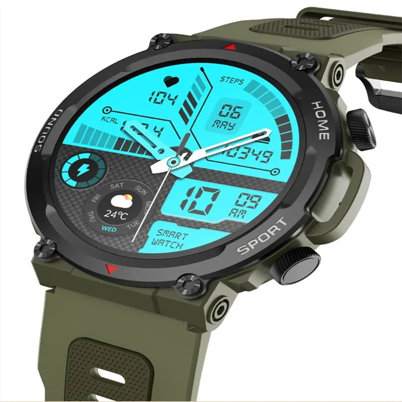 BiiYou 스마트워치 IP67 방수 아웃도어 스포츠 스마트워치 1.39인치 화면