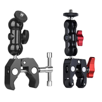 Super Clamp with 360° Mini Ball Head Quick Release Clamp Bracket Tripod Mount 1/4 Screw Clip for DSLR Camera Gopro 13 12 11