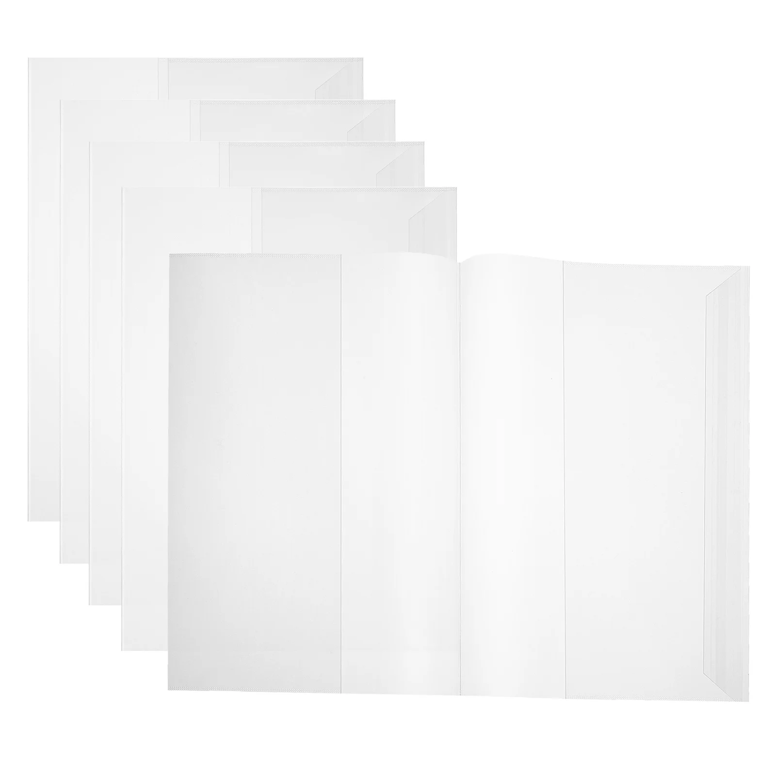 Copertina trasparente impermeabile per libri 5 pezzi Copertina in plastica riutilizzabile per libri di testo Copertina adesiva dura per la protezione dei libri scolastici