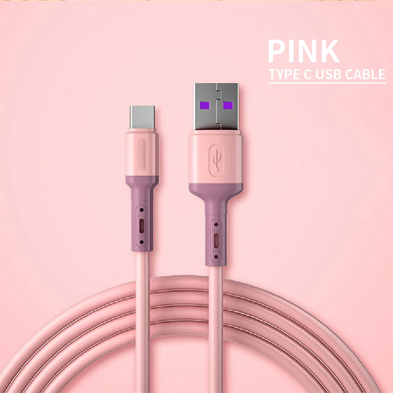 NNBILI Schnelllade-USB-C-Kabel TYP C Flüssiges Weiches Silikon-Datenkabel für Huawei Xiaomi 1/1,5/2M Handy USB-C-Kabel