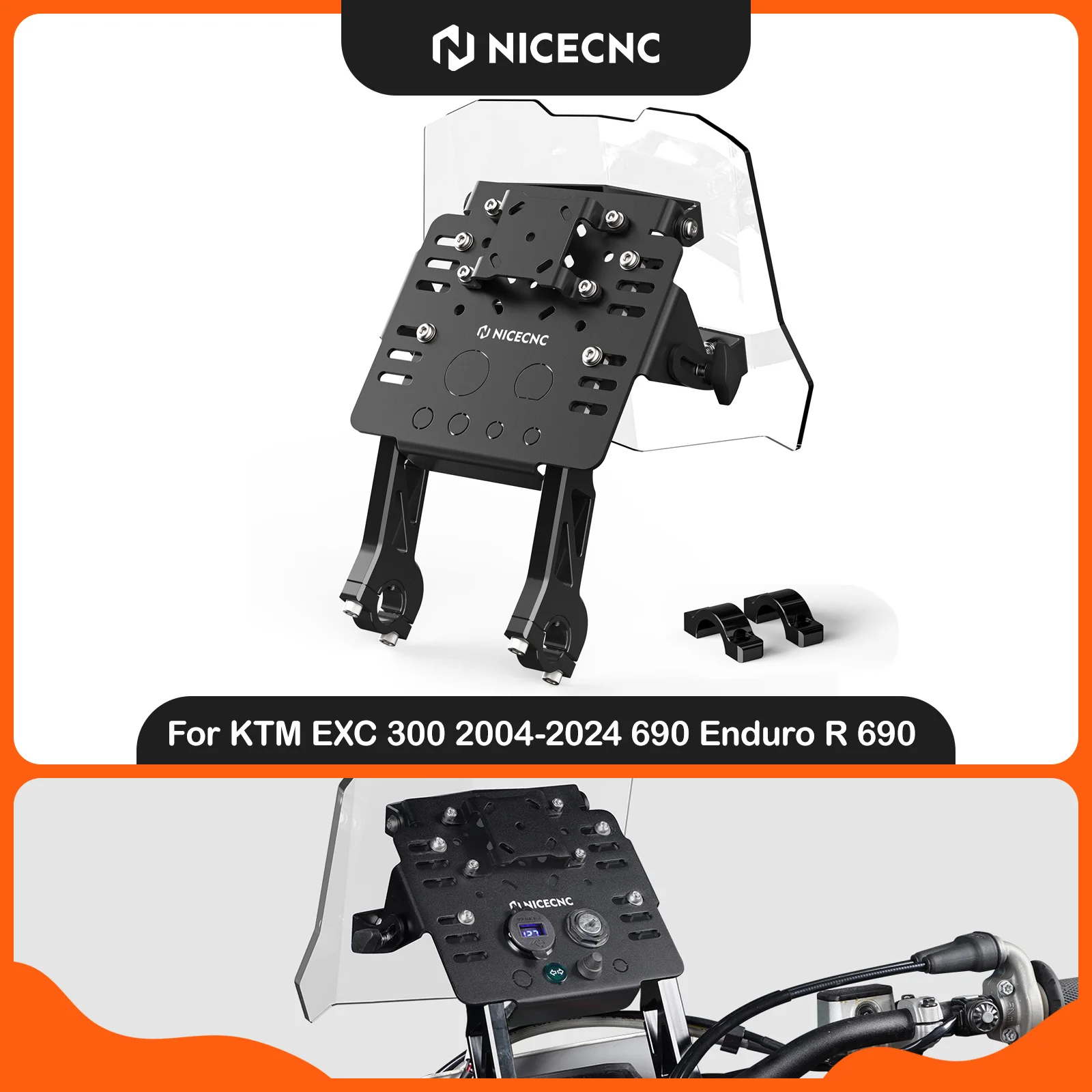 NICECNC KTM EXC 300 2004-2024 GPS 마운트 브래킷 미니 페어링 키트 690 엔듀로 R, 허스크바나 701 엔듀로 슈퍼모토 가스가스 SM용