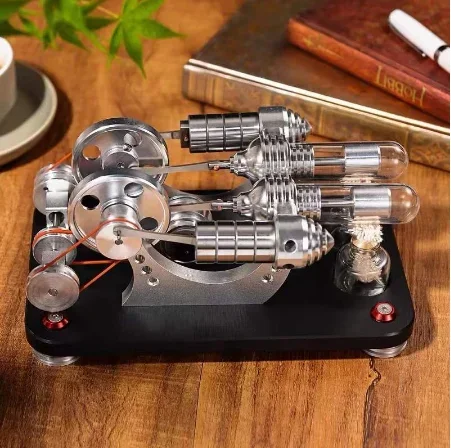 Mini Stirling Engine Generator Model External Combustion Engine Hobby Educational Toy M14-22-D