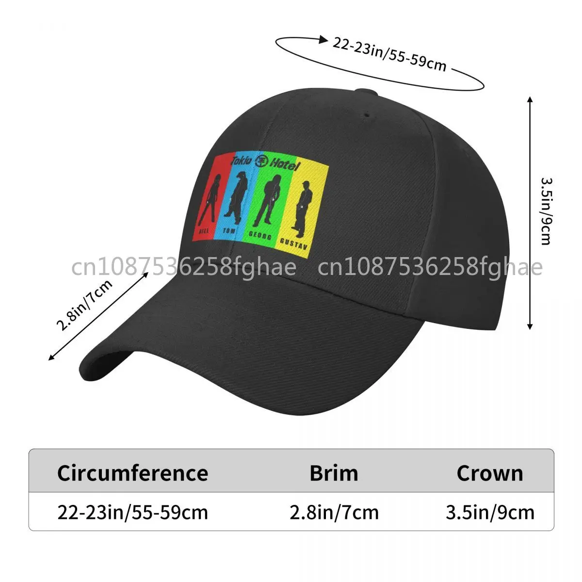 Tokio Hotel Rock Band Baseball Cap For Men Cotton Hats Adjustable Hat Fashion Casual Cap Truck Driver Hat