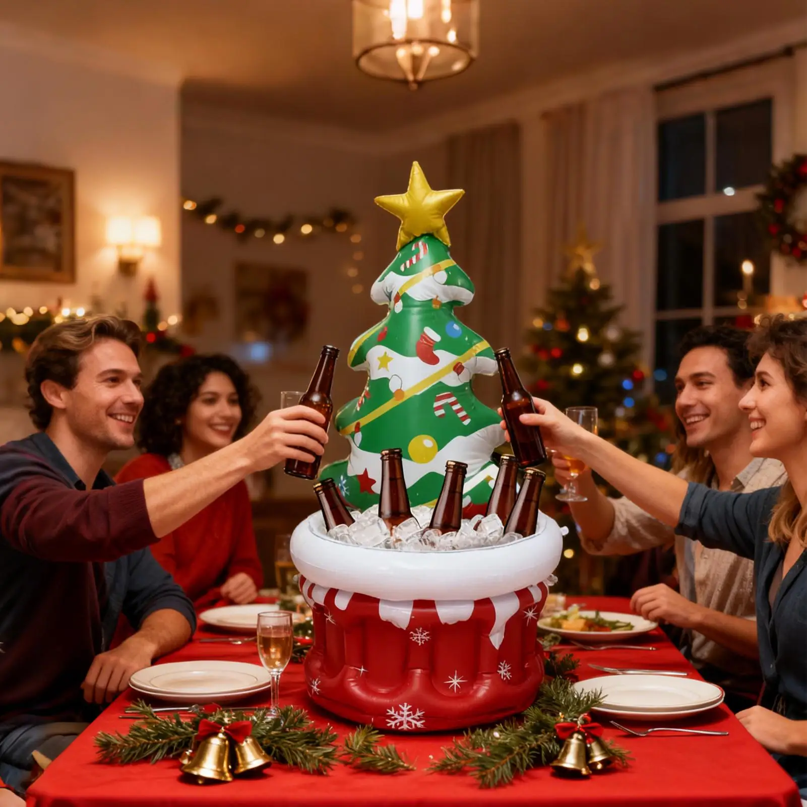 

Надувной холодильник для вечеринок в форме рождественской елки, контейнер для льда, бытовая ванна для напитков для пива, газировки, вина, бара, ресторана, барбекю