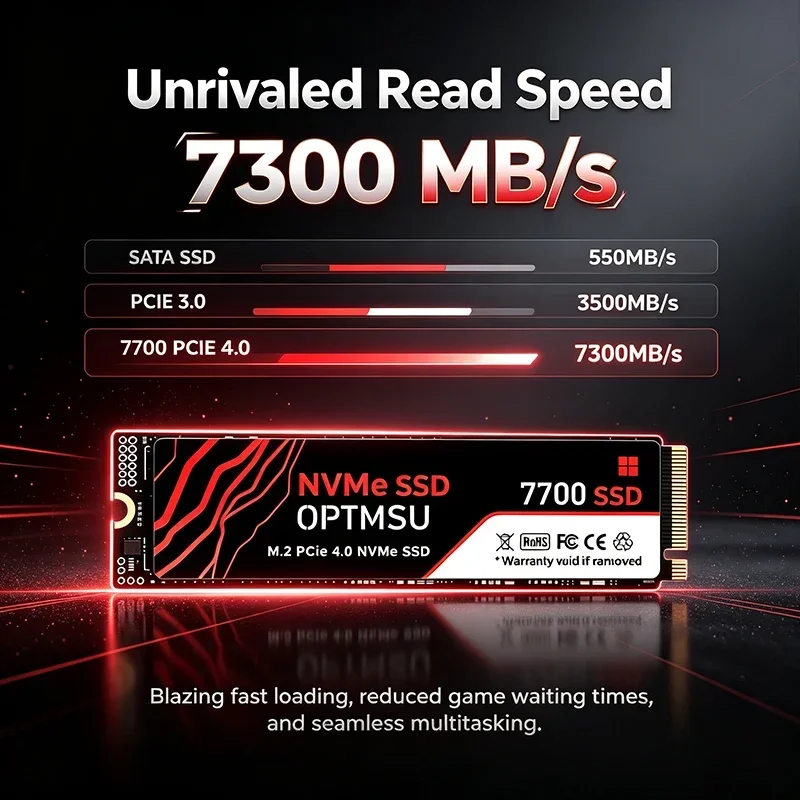 Game Work PC 500GB 1TB 2TB 4TB 7700 SSD M2 NVMe PCIe Gen4 Newest Fast Speed Embedded Solid State Disk SSD Drive