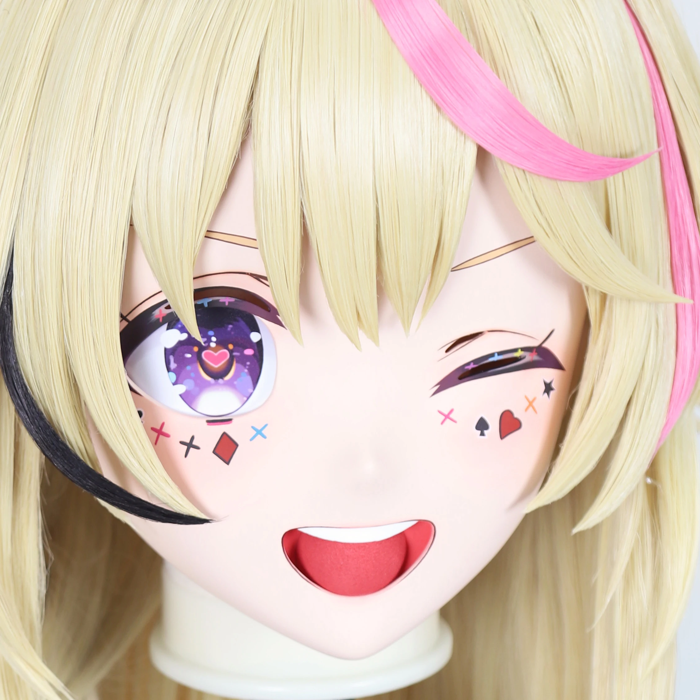 (HY-199) Customize Character Female/Girl Resin Kig Full Head With Lock Anime Cosplay Japanese Anime Kigurumi Mask