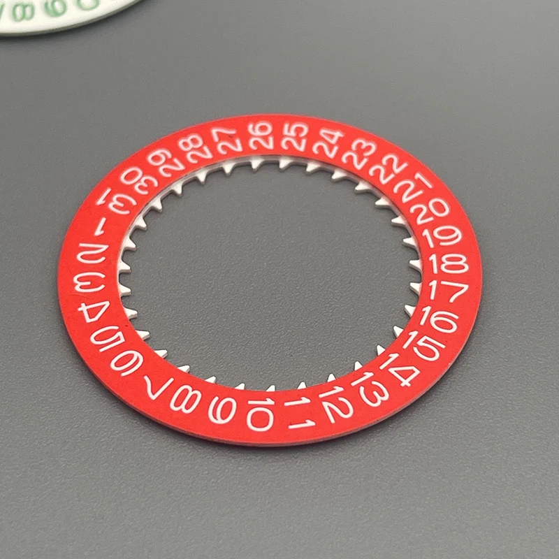 NH35 Date Dial Red Blue Black White Fits NH35 NH36 NH34 Movement SKX007 SKX009 Automatic Mechanical Movt Day Date Dial Wheel