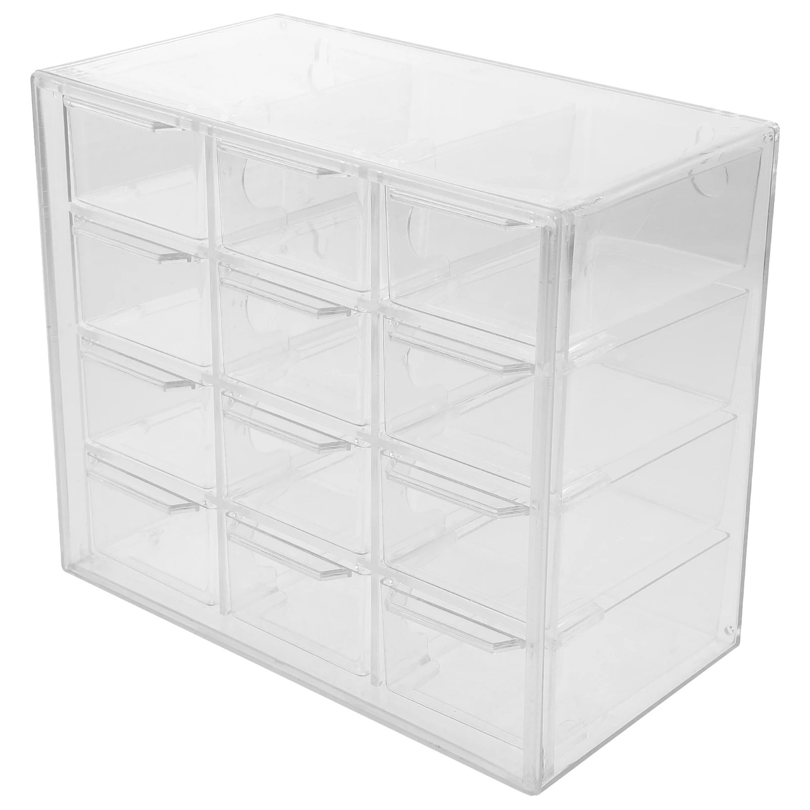 

Dustproof Storage Box for Desk Drawer Jewelry Organizer Transparent Design 12 Grid Household Container Stationery Case Plastic