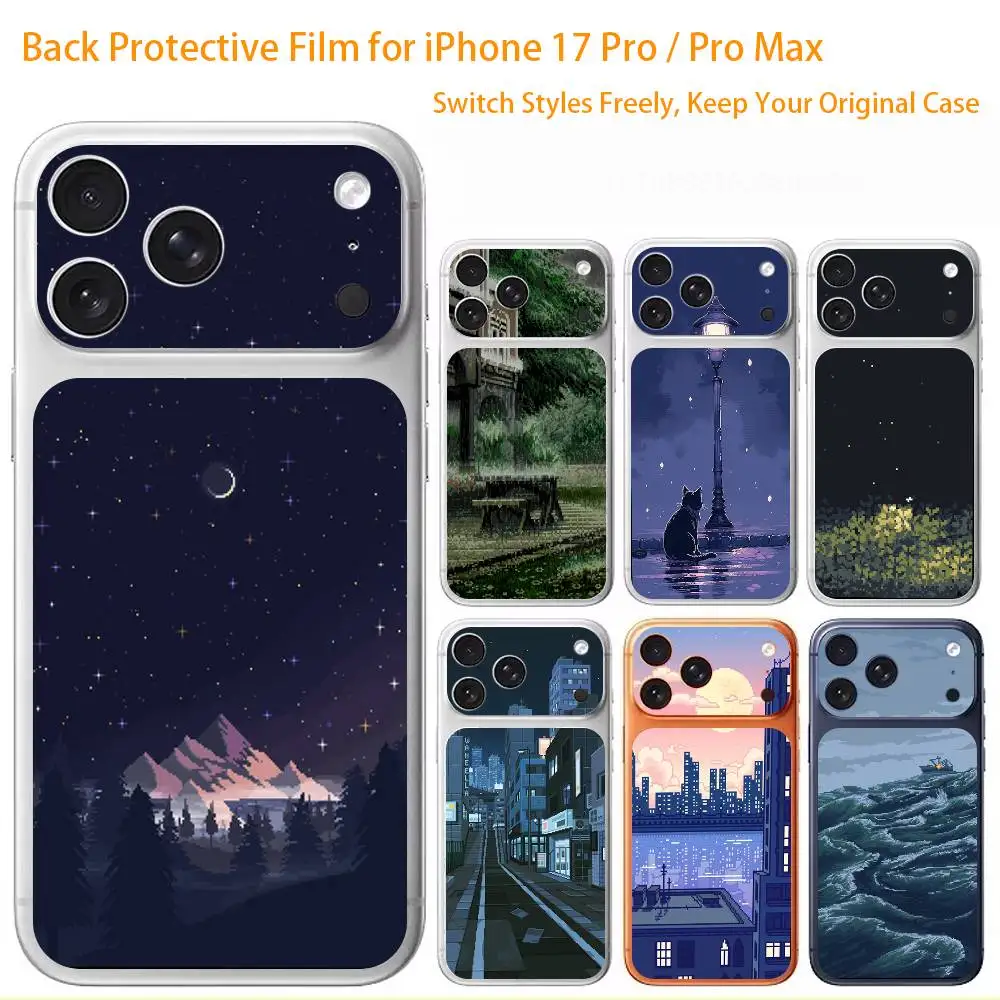 

Pixel Color Art Premium Skin Wrap for iPhone 17 Pro/Max, Back Frame Camera Protective Decal (Not Case)