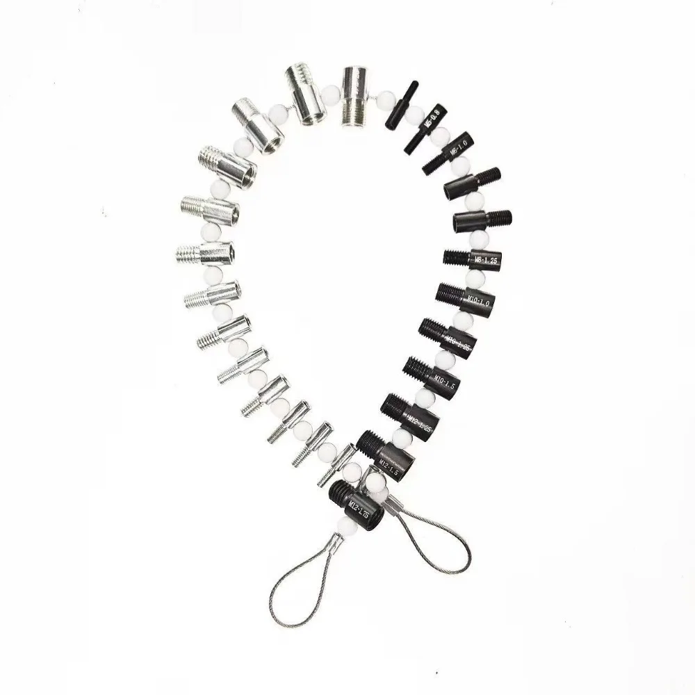 26Pcs Nut and Bolt Thread Checker Set Inch and Metric Size Precise Thread Checker Universal Lightweight Thread Measuring Tools