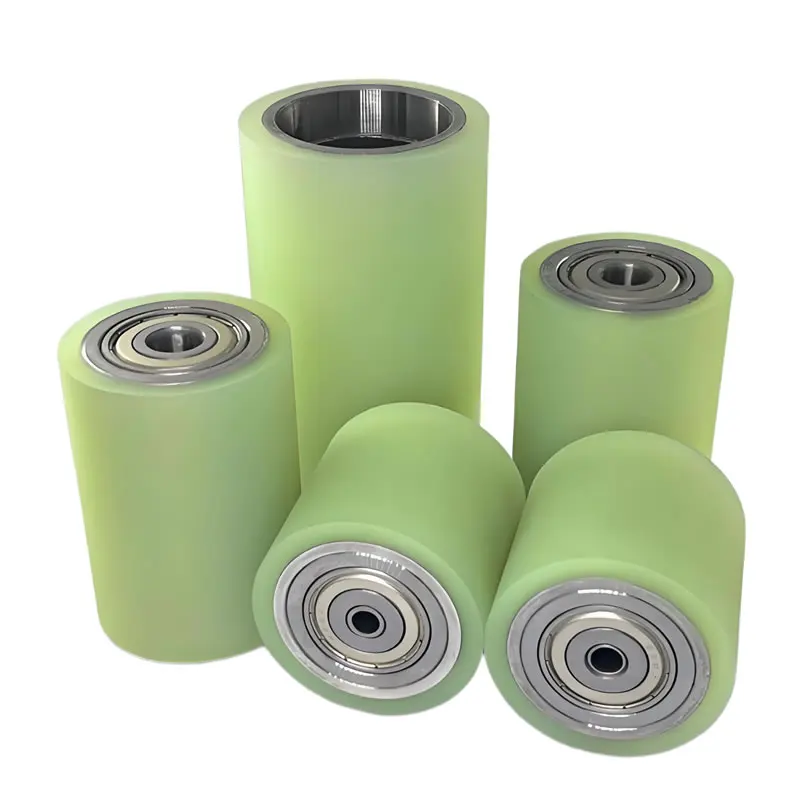PU polyurethane coated roller Double bearing Silicone wheel Pipe drive rubber wheel Diameter 20 30 40 mm Width 15 25 30 35 40 50