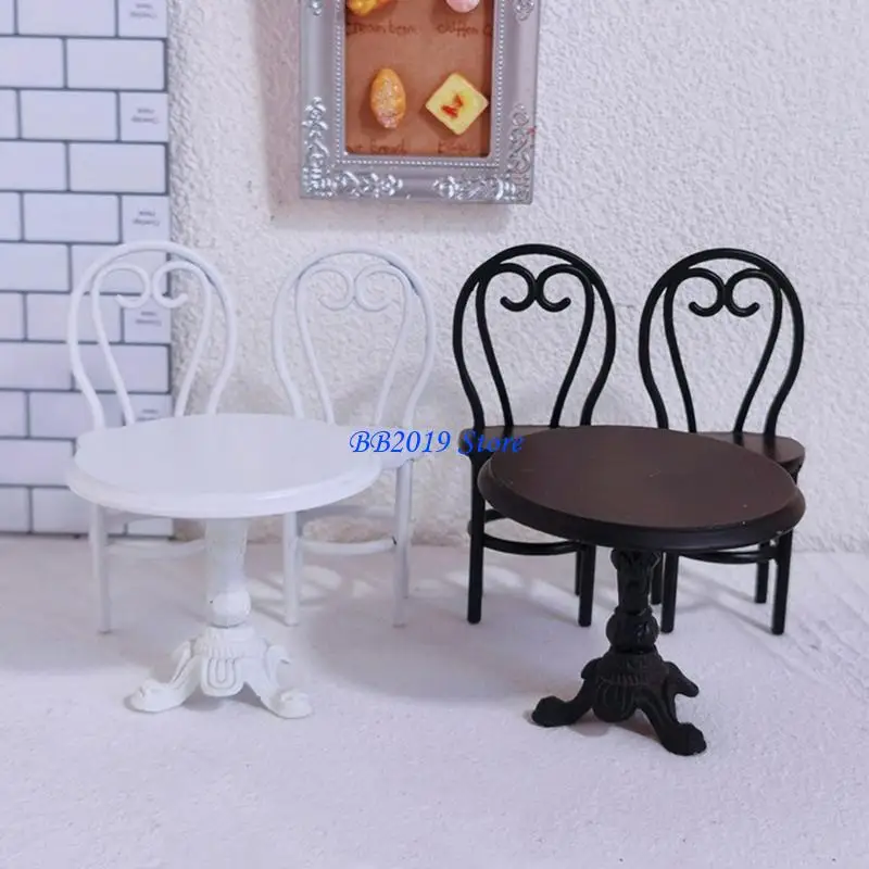 

Q0KB Small Iron Restaurant Furniture Desk Chair Toy for Childrens Imaginative Play