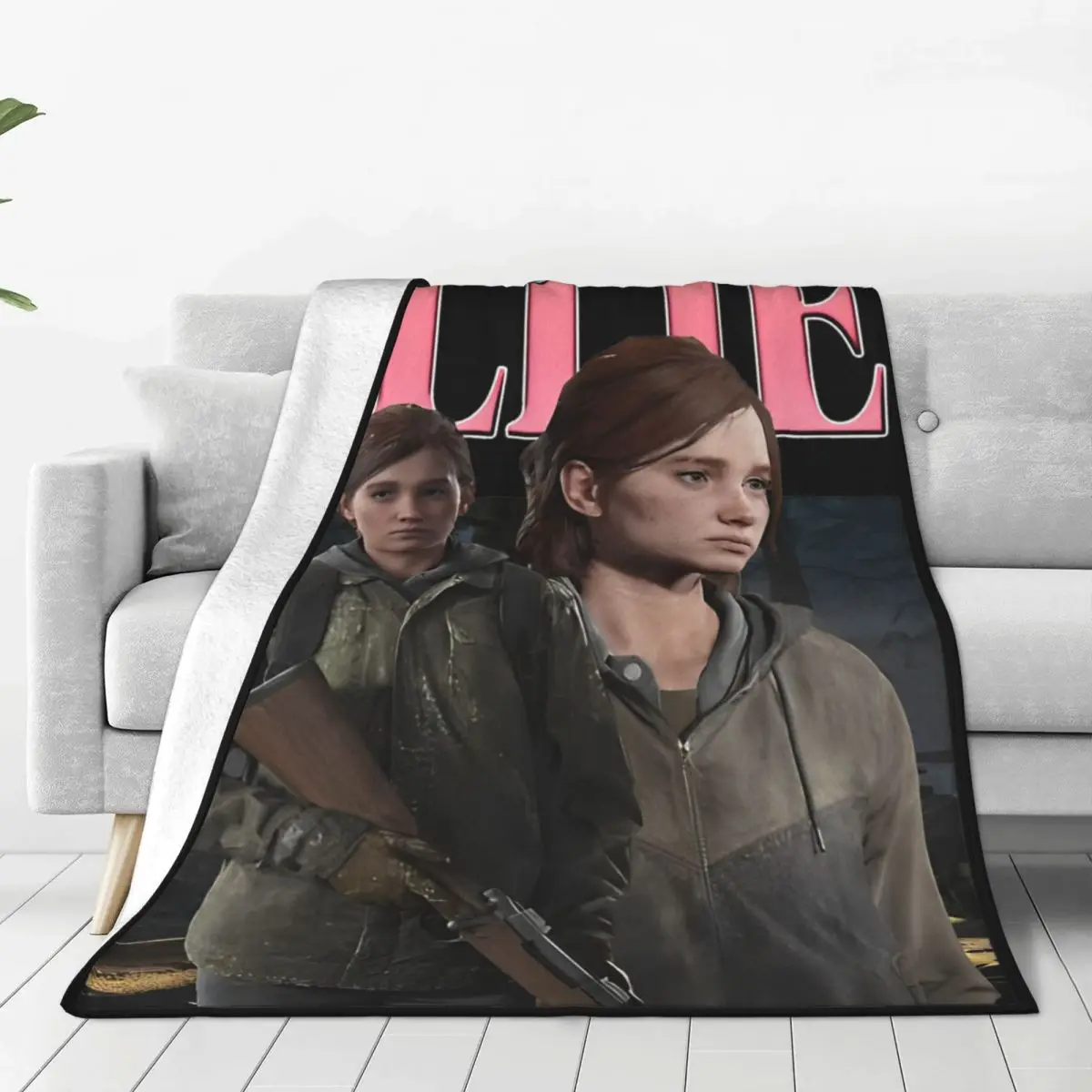 Vintage Ellie Williams Bootleg Blanket Fleece Bed The Last of Us Throw Blankets Cozy Soft for Bedroom Bedspread