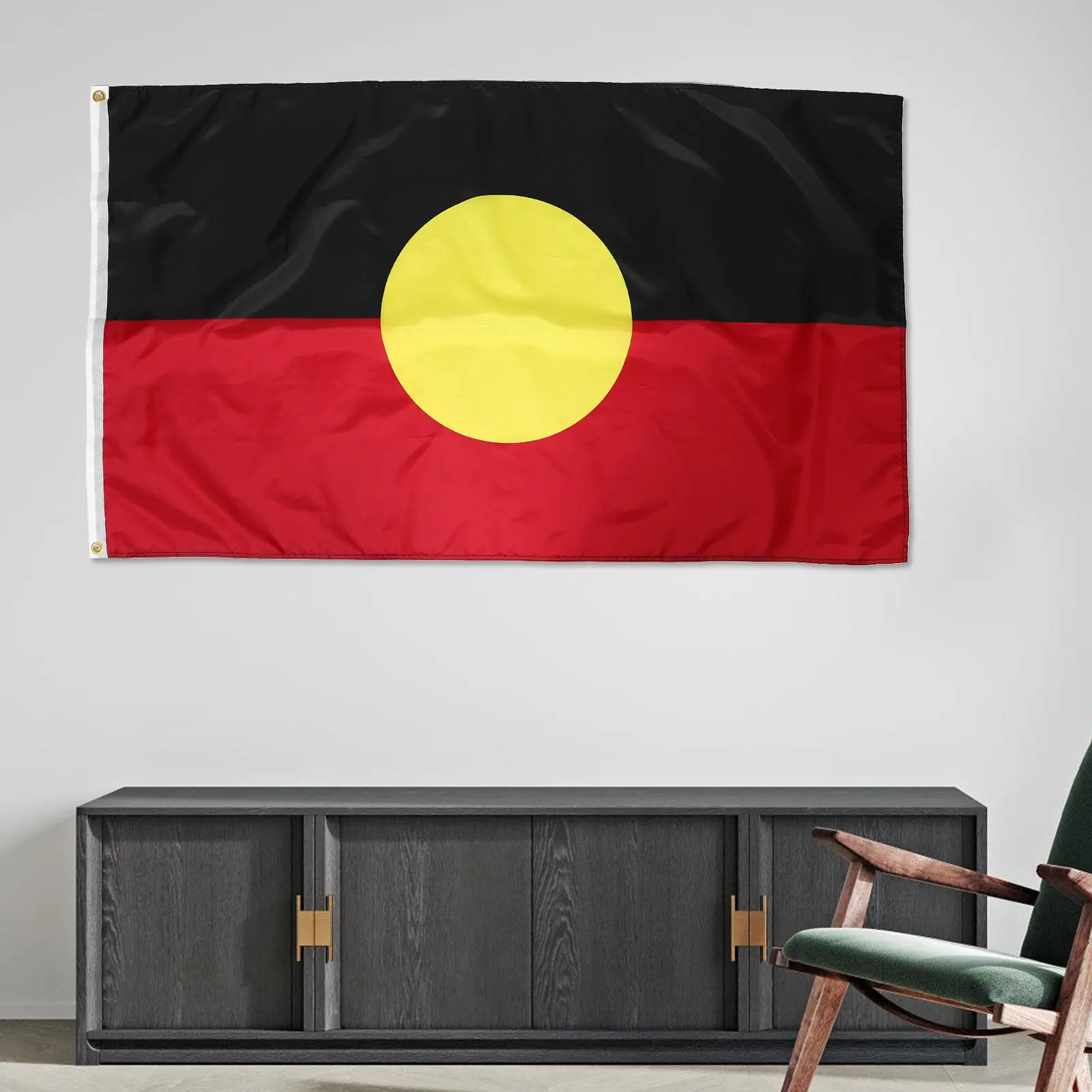 Polyester Indigenous Flag Fade Resistant Weatherproof Outdoor Indoor Display Brass Grommets Native Culture Australia Flag Banner