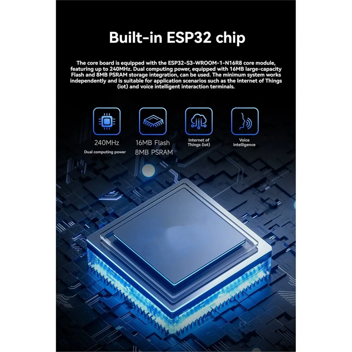 Development Board Onboard -N16R8 16MB Flash 8MB PSRAM Dual TYPE-C for Xiaozhi AI Voice Interaction