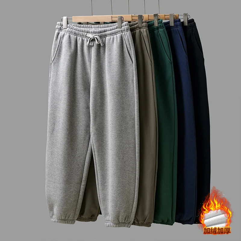 DUKEEN 500G ヘビーウェイト メンズ フリース ジョガー スウェットパンツ 秋冬 ベーシック 無地 厚手 スポーツ ロングパンツ メンズ服