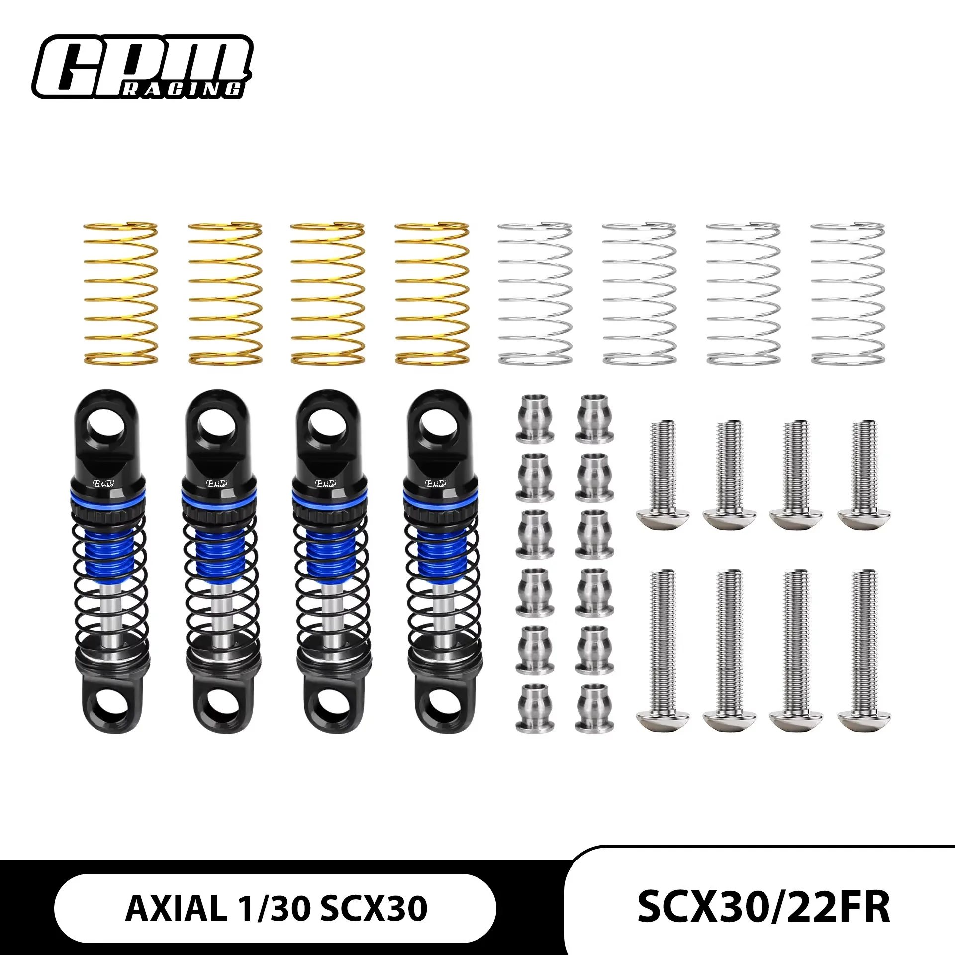 

AXIAL 1/30 SCX30 алюминиевый регулируемый демпфирующий амортизатор 22 мм на автомобиль (3 вида твердотельных пружин)