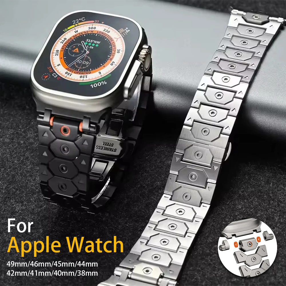 

Business Stainless Steel Strap For Apple Watch Ultra 2 49mm 10 42mm 46 Bracelet for iWatch 9 8 7 6 5 4 se 45mm 44mm 40 38mm Band