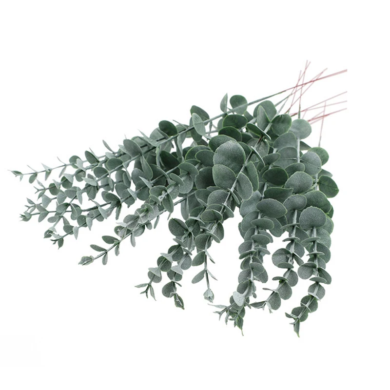 10/20PCS Eucalyptus Artificial Leaves Branches Fake Plants for DIY Christmas Wreath Wedding New Year Party Table Home Decoration