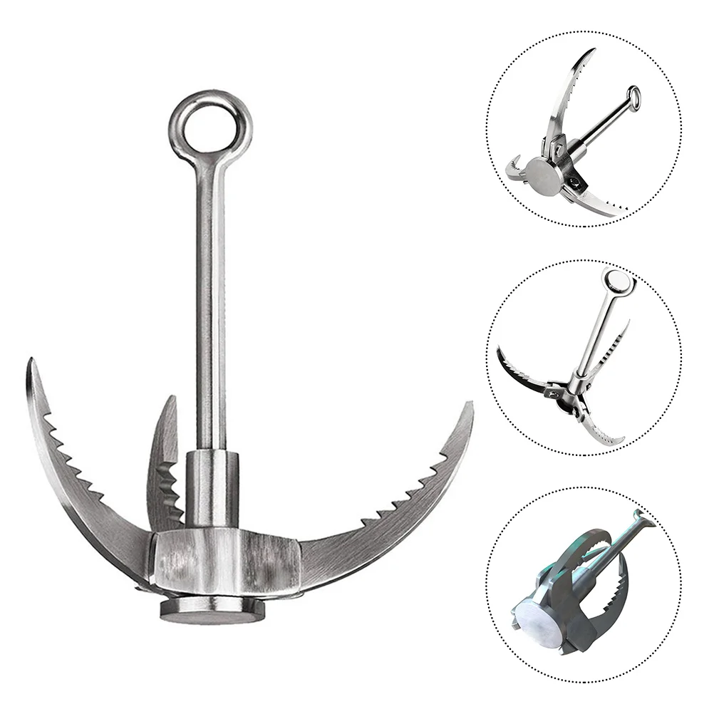 Tool Rock Climbing Hook Flying Tiger Claw Camping for Hiking Survival Mountain Silver Grappling