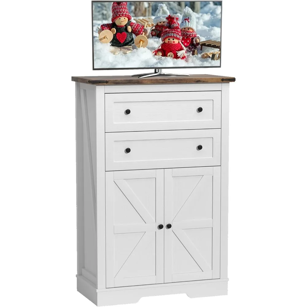 

TV Stand for Bedroom, TV Cabinet for 40 Inches,with 2 Drawers Cabinet and Storage Shelf Furniture Cabinet for Living Room, White