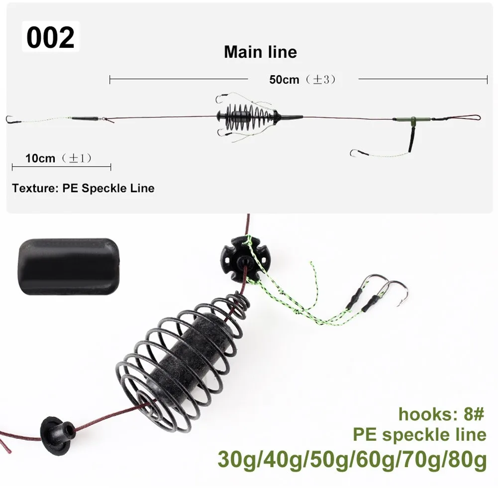 Akcesoria Grupa żyłek do klatek Karp String Hook Feeder Hook Tonąca czarna przynęta na ryby Grupa żyłek do klatek Narzędzia wędkarskie