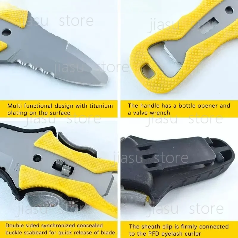Portable Rope Cutter Knife Multi-Function for Firefighting Water Rescue Diving Outdoor Escape
