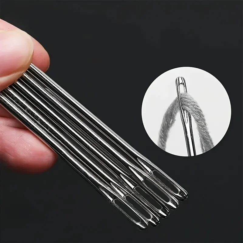 Handnähnadeln für den Hausgebrauch, Stahlnadeln mit großem Öhr, Sticknadeln, kein Einfädeln nötig, ideal zum Quilten und zur Reparatur von Kleidung. – Detail 3