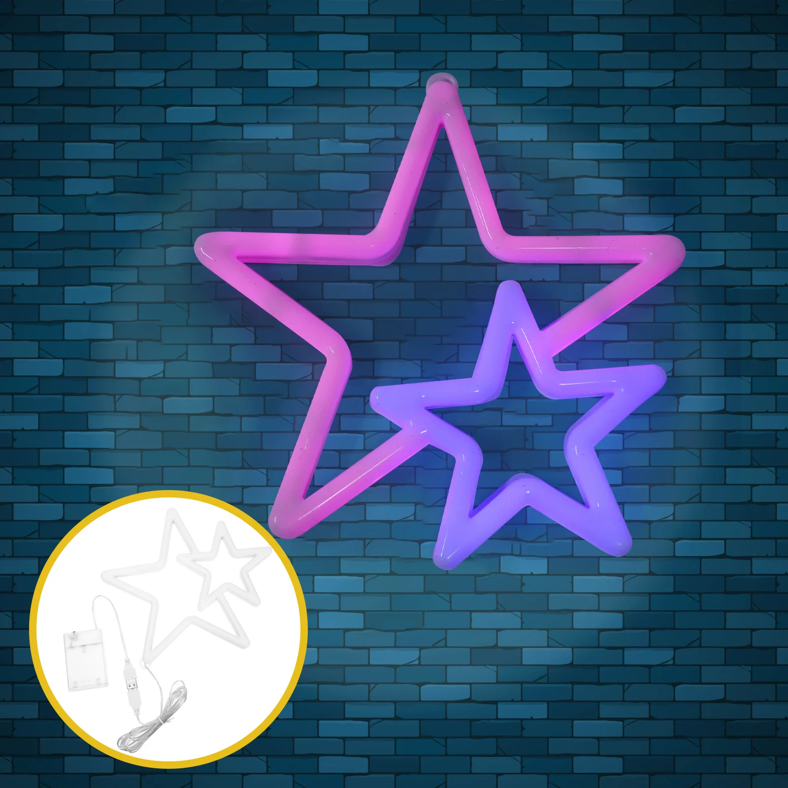 نجمة ليلة ضوء Led مصباح النيون لغرفة النوم جدار ديكور غرفة جو الإضاءة Usb بالطاقة النيون تسجيل ضوء الزخرفية #3