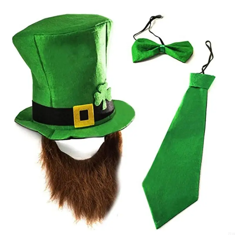 77JB Adult Hat with Bowtie Necktie Cosplay Set National Day Halloween Party Supplies