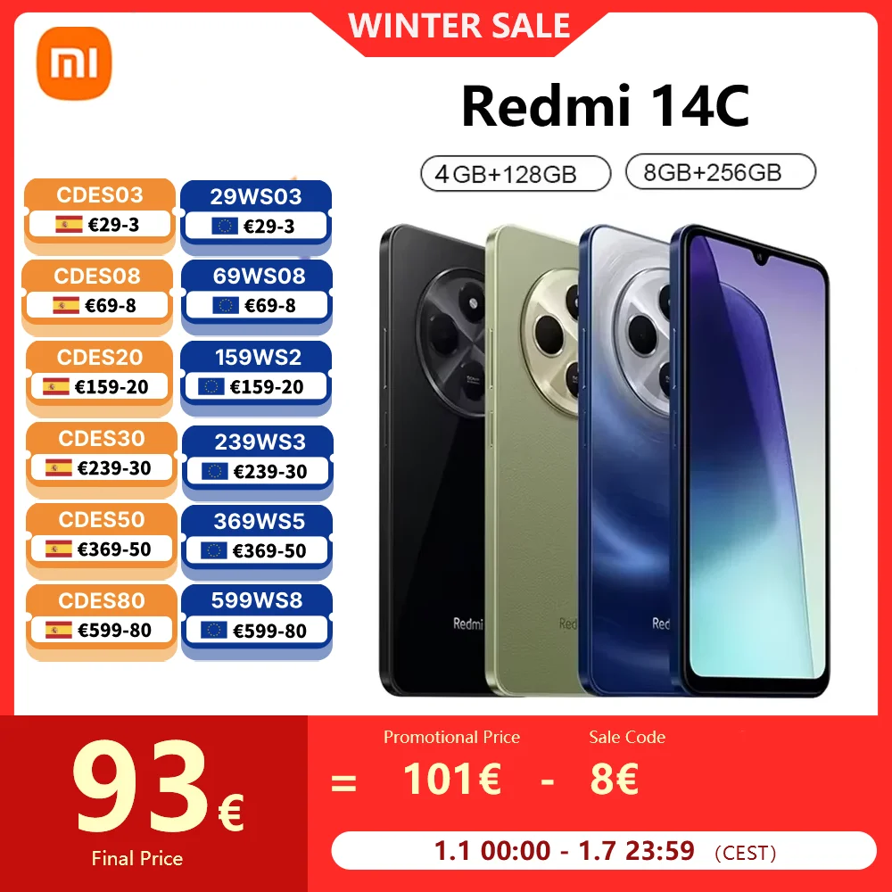 Xiaomi Redmi 14C Smartphone Global Version NFC MTK Helio G81-Ultra 6.88