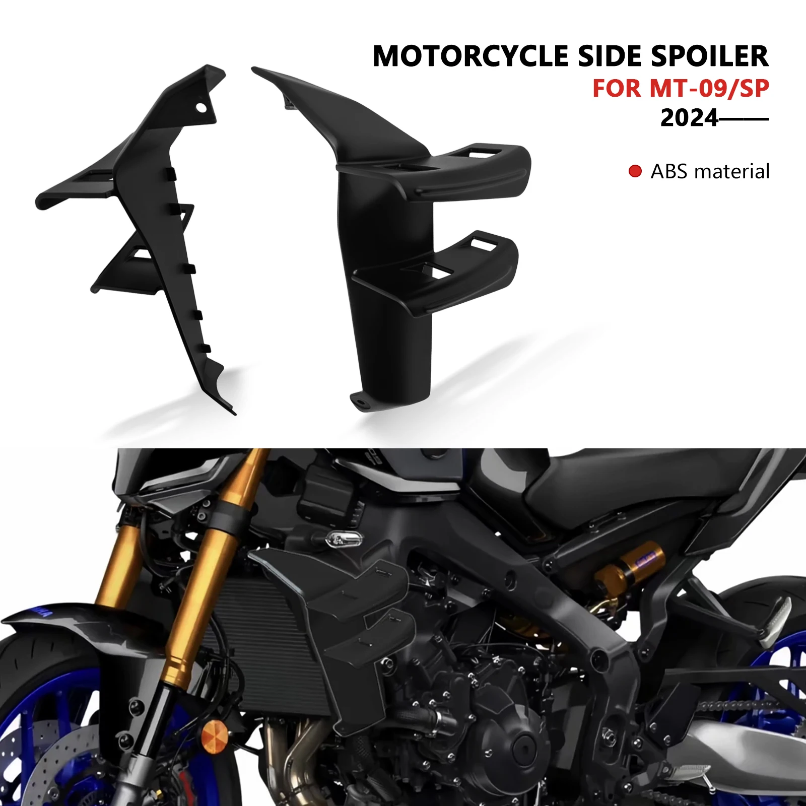

MT-09 SP 2025 2024 Side Wing Side spoiler FRONTAL SPOILERS Front spoiler Lower spoiler flank aerodynamic wing For MT09 2024 2025