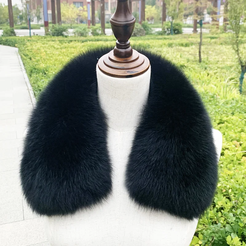 

Fox Fur Collar Real Fur Single Seller Collar Men's And Women's Overcoats Collars 100% Natural Fox Fur Scarf Warm Shawl