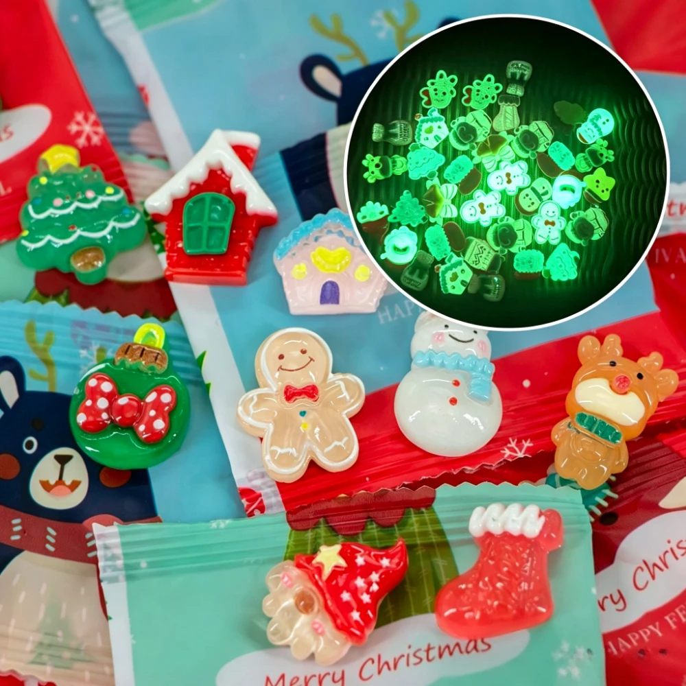 10-30-50pcs Mini Resin Luminous Santa Claus Blind Box Creative Home Decoration Suitable for Birthday and Christmas Blind Bags