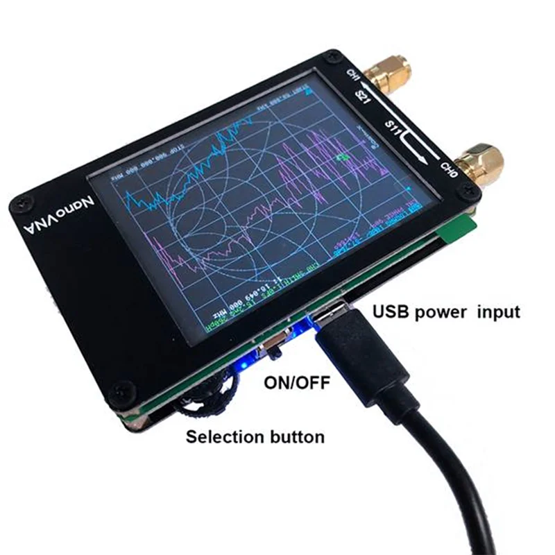 NanoVNA VNA 2.8 Inch LCD HF VHF UHF UV Vector Network Analyzer 50KHz - 900MHz Antenna Analyzer Built-in Battery HOT