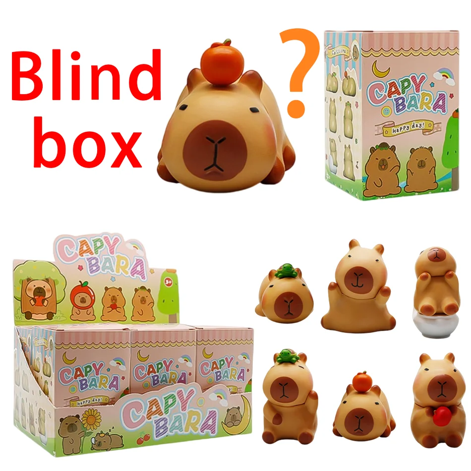 

Anime capybara blind box Model Figure 1-6pcs capybara sleep Series Interior desktop decoration Position Toys Gift for sfriends