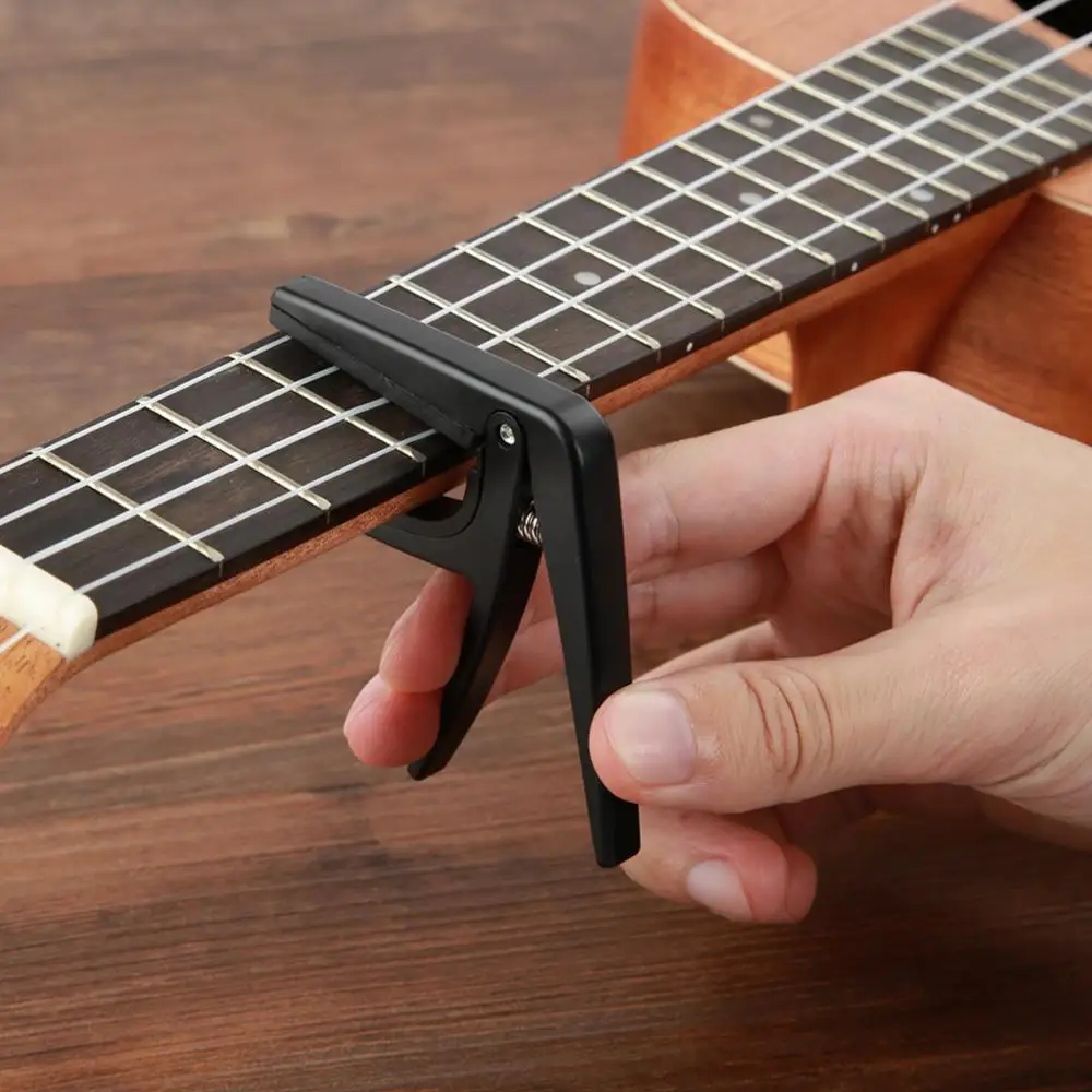 Capo Musical Instrument Ukulele Capo 1 Pcs Ukulele Tuner Clamp Quick Clip Plastic Guitar Accessory