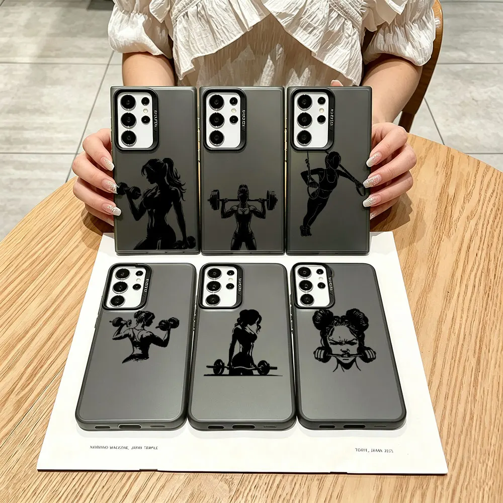 Fitness Dumbbells Case For Samsung Galaxy Note 20 Ultra 5G Phone Cover M36 M12 J5 J7 Prime F42 F41 F15 F02s F04 Shockproof Coque